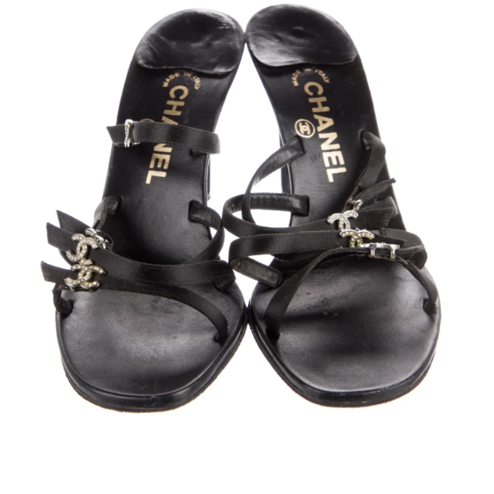 CHANEL CRYSTAL CC HEELS
